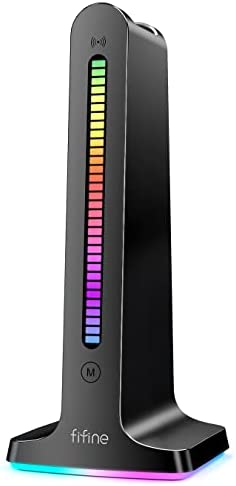FIFINE Ampligame S3 RGB Headphone Stand,with Power Strip
