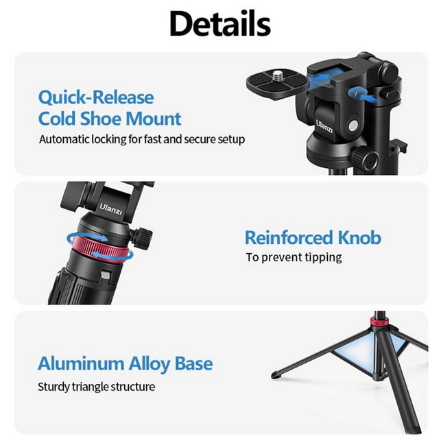 Ulanzi Quick-Release Tripod with Cold Shoe Mount MT-78