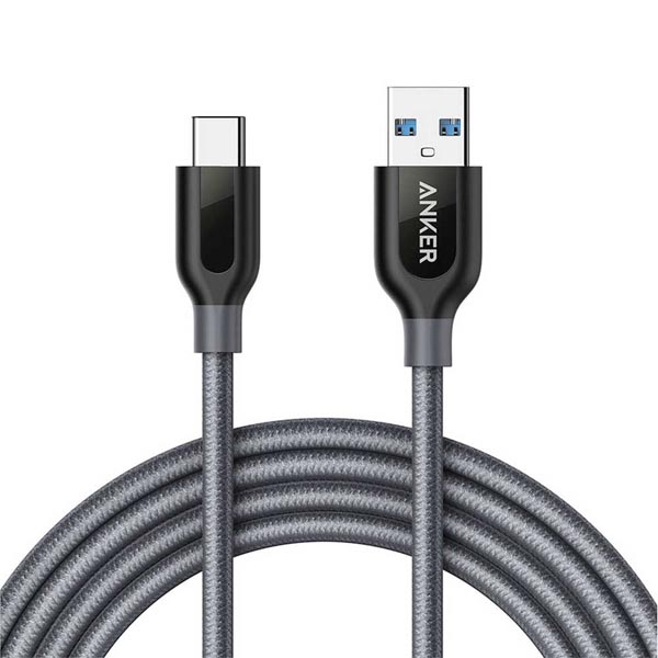 Anker Powerline+ USB-C to USB A 3.0 6ft- Gray