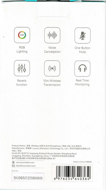 Luucco Melo-S2: Wireless USB/XLR Microphone for Streaming, Podcasting & Recording