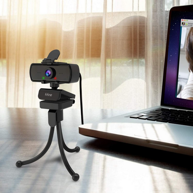 Fifine K420 Webcam 1440P, 2K Web Camera With Privacy Cover & Tripod