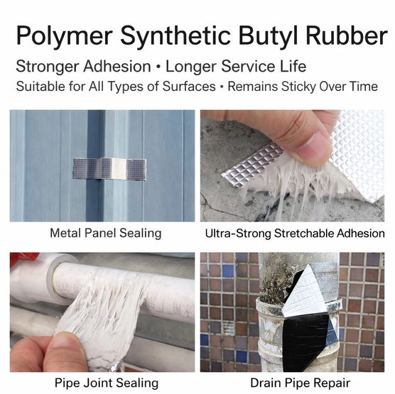 Heavy-Duty Waterproof Butyl Rubber Tape (5cm x 5m) | Aluminum Foil Leak Repair Tape