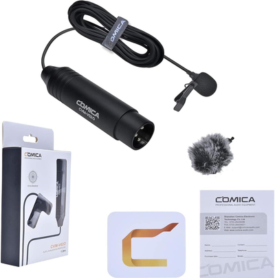 Comica V020 XLR 48V Phantom Power Lavalier Microphone (4.5m)