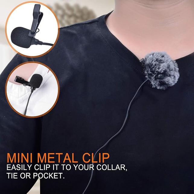 Comica V020 XLR 48V Phantom Power Lavalier Microphone (4.5m)