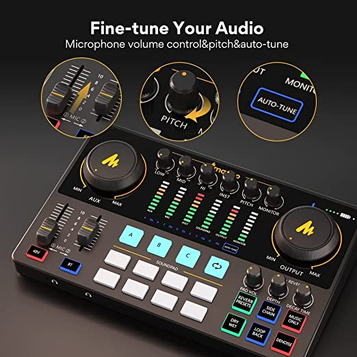 Maono AME2A Professional Sound Card Condenser Microphone Set