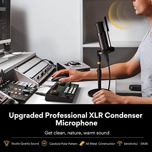 Maono AME2A Professional Sound Card Condenser Microphone Set