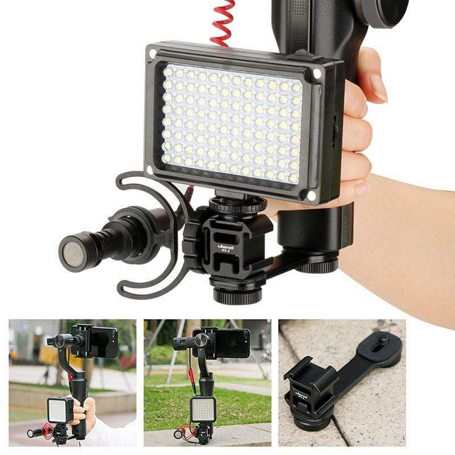 Ulanzi PT-3 Triple Cold Shoe Gimbal Microphone Mount
