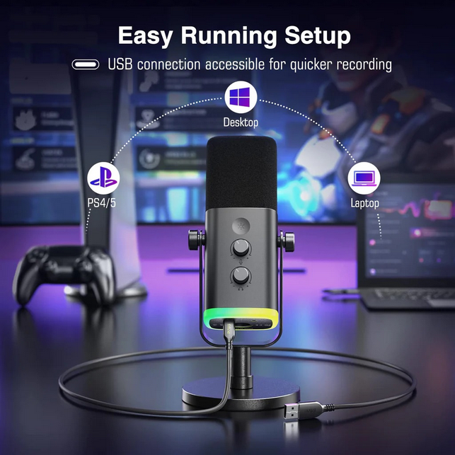 FIFINE Ampligame AM8 USB/XLR Dynamic Microphone