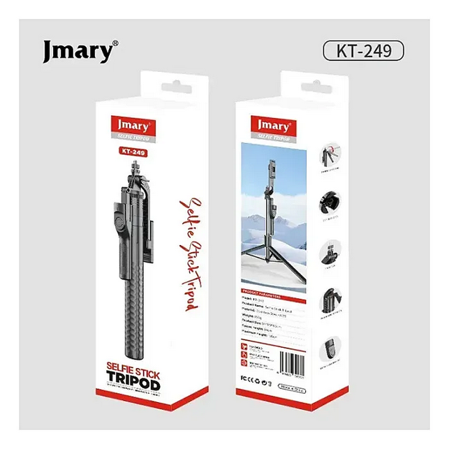 Jmary KT-249 Selfie Stick Tripod Stand 1.9 Meter with Bluetooth Remote & 360° Phone Holder