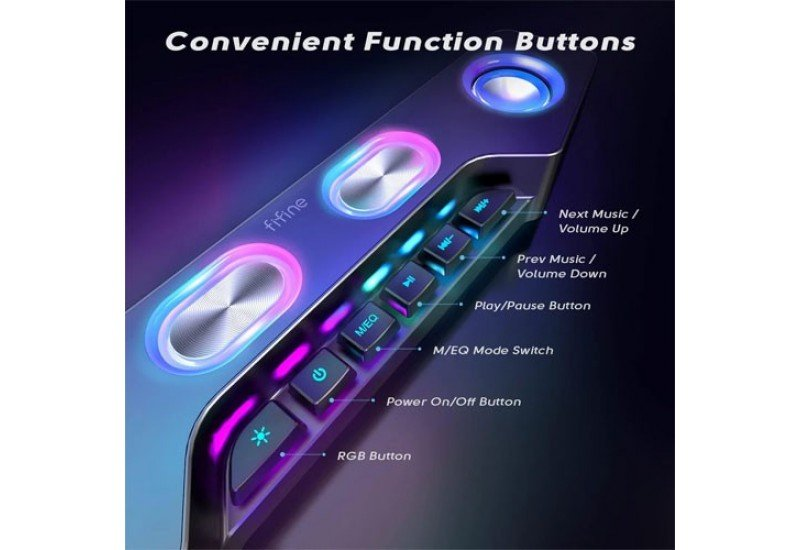 FIFINE AmpliGame A16 Bluetooth RGB Speaker with EQ & Battery