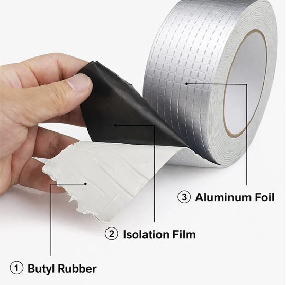 Heavy-Duty Waterproof Butyl Rubber Tape (5cm x 5m) | Aluminum Foil Leak Repair Tape