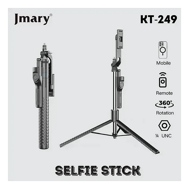 Jmary KT-249 Selfie Stick Tripod Stand 1.9 Meter with Bluetooth Remote & 360° Phone Holder