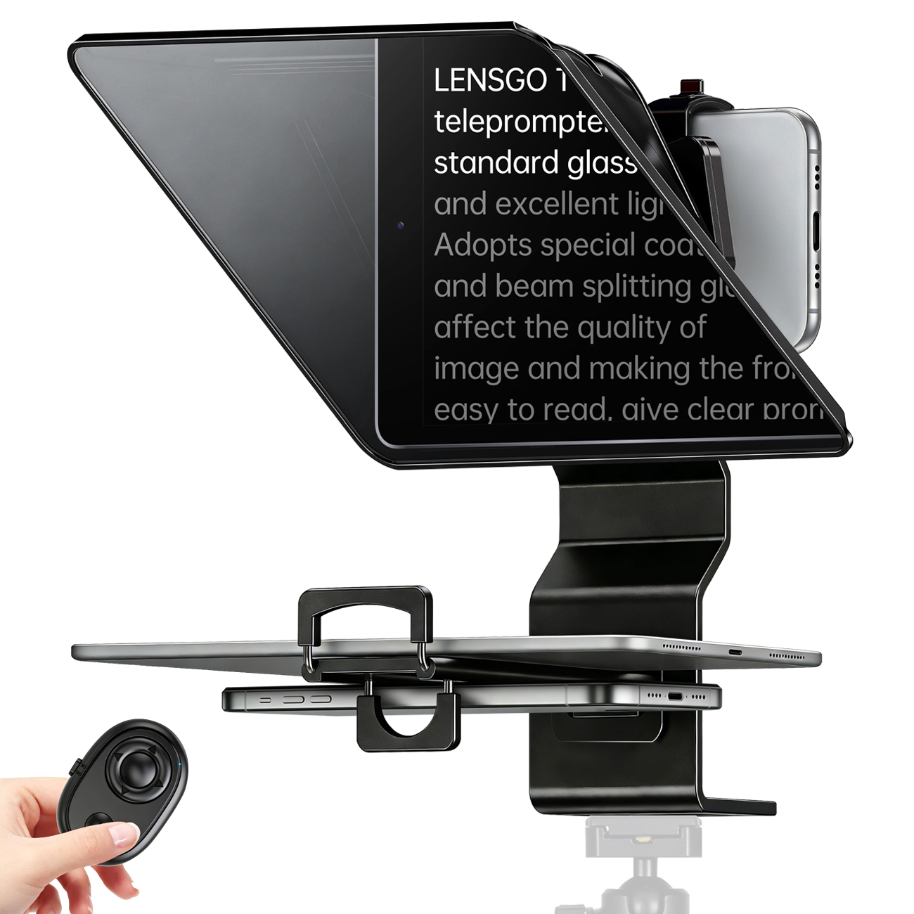 Lensgo TC12P Professional Smartphone Teleprompter with Bluetooth Remote