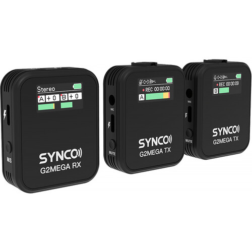 Synco WAir-G2-A2 MEGA Ultracompact 2-Person Wireless Microphone System for Cameras and Smartphones (2.4 GHz)
