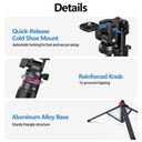 Ulanzi PT-3 Triple Cold Shoe Gimbal Microphone Mount Extenstion Bar, w 1/4 inch Adapter Video Light Microphone Mount