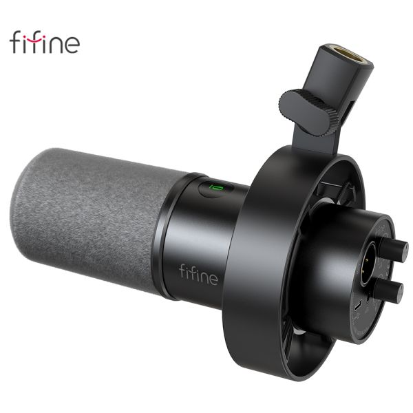 FIFINE K658 USB Dynamic Cardioid Podcast Microphone with A Live Monitoring, Gain Control, Mute Button