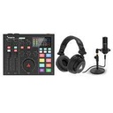 MAONOCASTER AM100 K2 Sound Card With Desktop XLR Microphone And Monitor Headset All In One Podcast Studio Production Set
