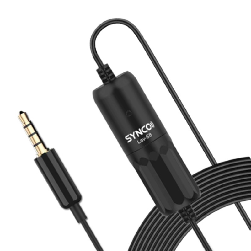 SYNCO Lav-S8 Professional Lavalier Microphone Clip-on Omnidirectional Lapel Mic Noise Reduction Auto-Pairing 8M Long Cable