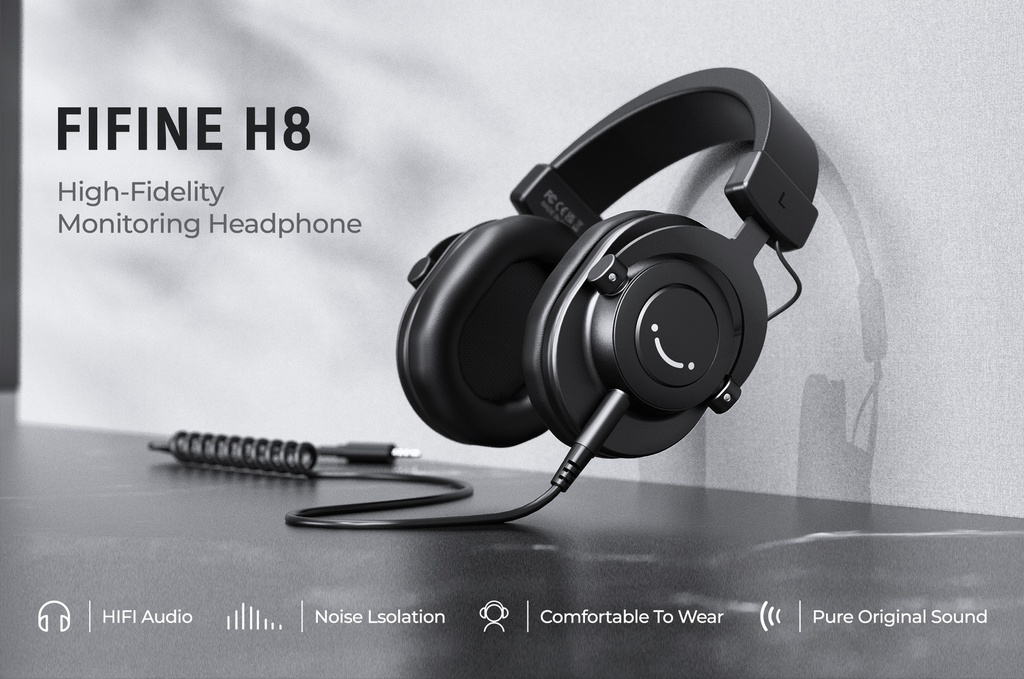 FIFINIE H8 Wired Headset Over-Ear Headphones,Comfortable Memory Foam,3.5 &amp;6.35 mm jack for Computer Laptop Mac, PS4 &amp; PS5