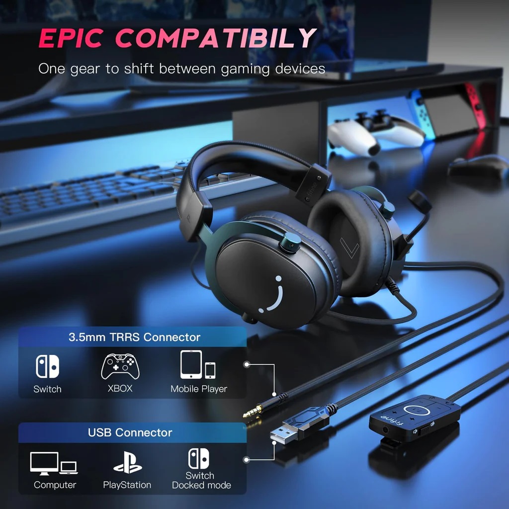 Fifine Ampligame H9 3.5mm Headset With USB Controller