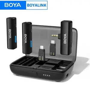 BOYALINK Wireless Lavalier Microphone for iPhone,Android-C &amp; Camera Vlogging With Charging Case