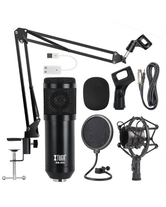 XTUGA BM800 Professional Broadcasting Studio Recording Condenser Microphone Mic Kit