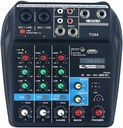 XTUGA A4 4 Channels Audio Mixer Sound Mixing Console With Bluetooth USB Record 48V Phantom Power