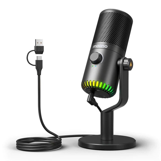 [DM30] Maono USB Gaming Microphone With Type C Adapter For Phone PC Breath Light Zero Latency Monitoring For Podcasting Streaming DM30