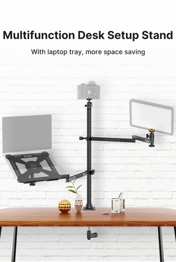 [LS22] VIJIM LS22 Desktop Live Stand Set 3 in 1 With Laptop Tray Video Light Stand Extend Mic Arm