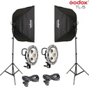 Godox TL-5 5in1 bulb head multi-holder tricolor+light stand+softbox 60*60cm camera photography lighting 2pcs set