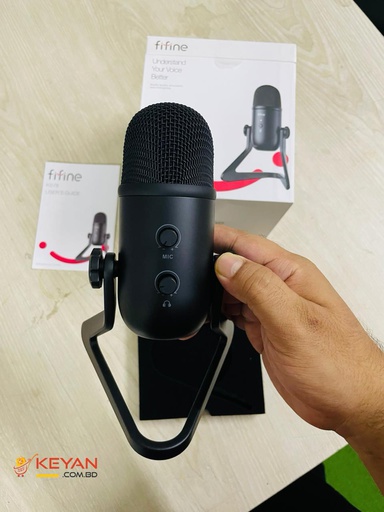 [K678] Fifine K678 Studio USB Mic With A Live Monitoring Gain Controls A Mute Button For Podcasting