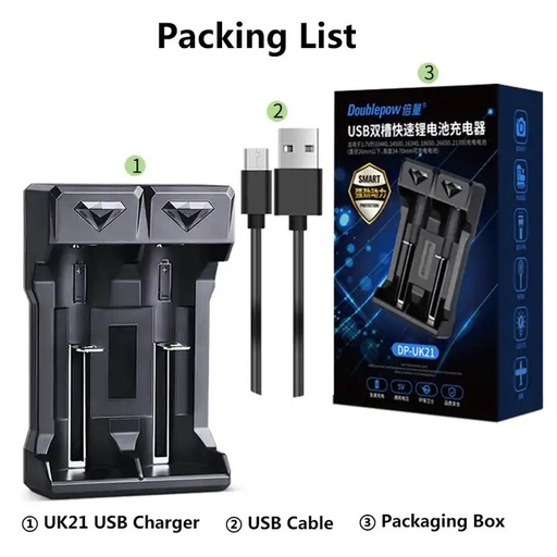 [UK21] Doublepow UK21 2 slot USB Quick battery Charger