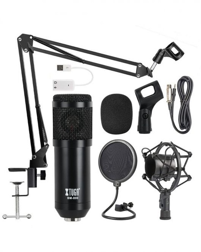 [BM800] XTUGA BM800 Professional Broadcasting Studio Recording Condenser Microphone Mic Kit