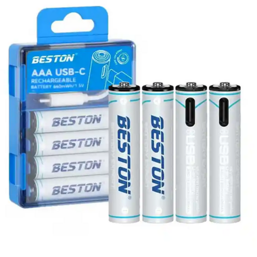 [BestonAAA] Beston AAA Lithium USB-C Rechargeable Battery 660mWh 4PCS 1.5V (Type-C Port)