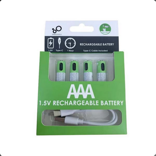 [SmartooolsAAA] Smartoools 1.5V Type-C Rechargeable Batteries AAA (4-Pack) With Type-C Cable