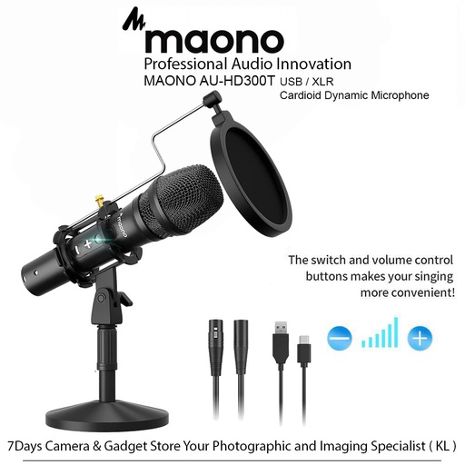 [HD300T] MAONO HD300 USB/XLR Dynamic Broadcast Microphone